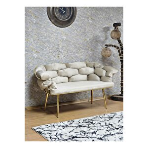 Ikili Gold Kaplama - Bej Döşeme | Balon Çay Seti | Balkon Koltuk | Berjer | Balkon Çay Seti