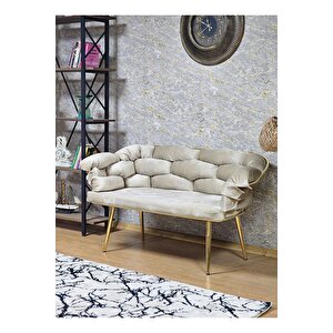 Ikili Gold Kaplama - Bej Döşeme | Balon Çay Seti | Balkon Koltuk | Berjer | Balkon Çay Seti