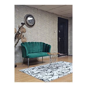İkili Papatya Çay Seti Koltuk Krom Sivriltme Ayak, Balkon, Salon, Ofis, Koltuk Takımı, İkili Berjer