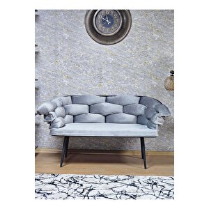 Ikili Siyah Boyalı - Gri Döşeme | Balon Çay Seti | Balkon Koltuk | Berjer | Balkon Çay Seti