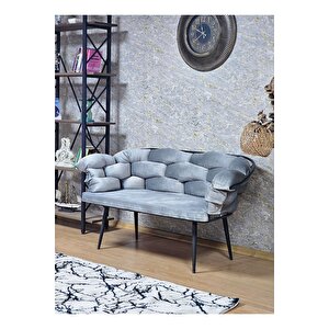 Ikili Siyah Boyalı - Gri Döşeme | Balon Çay Seti | Balkon Koltuk | Berjer | Balkon Çay Seti