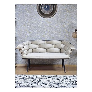 Ikili Siyah Boyalı - Bej Döşeme | Balon Çay Seti | Balkon Koltuk | Berjer | Balkon Çay Seti