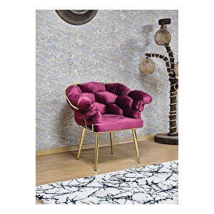 Tekli Gold Kaplama - Bordo Döşeme Berjer