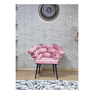 Tekli Siyah Boyalı - Pembe Döşeme Berjer