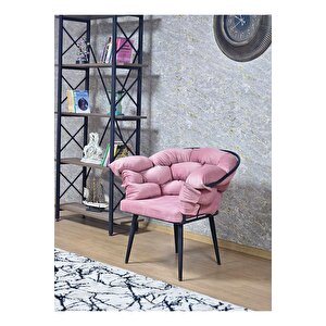 Tekli Siyah Boyalı - Pembe Döşeme Berjer