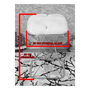 Kare Siyah Boyalı Pembe Puf & Bench Puf Oturak - Bench - Ayak Ucu Oturak - Tabure - Makyaj Oturak