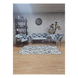 Bakır Boyalı - Gri Döşeme | Balon Çay Seti | Balkon Koltuk | Berjer | Balkon Çay Seti