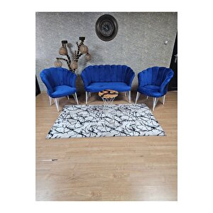 Beyaz Boyalı Tel Ayak Papatya Çay Seti Koltuk Takımı , Balkon, Salon, Ofis, Cafe Koltuk Takımı
