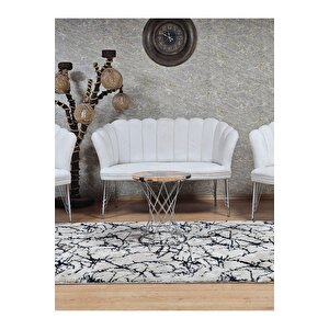 Krom  Kaplama  Tel Ayak Papatya Çay Seti Koltuk Takımı , Balkon, Salon, Ofis, Cafe Koltuk Takımı