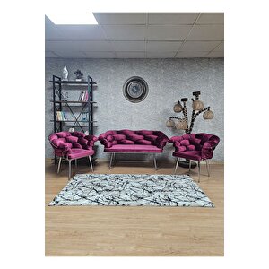 Krom Kaplama - Bordo Döşeme | Balon Çay Seti | Balkon Koltuk | Berjer | Balkon Çay Seti