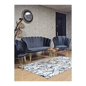 Gold Kaplama  Tel Ayak Papatya Çay Seti Koltuk Takımı , Balkon, Salon, Ofis, Cafe Koltuk Takımı