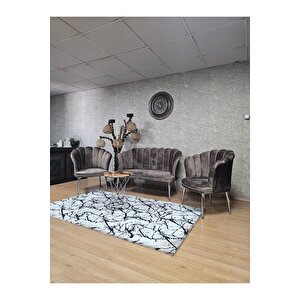 Papatya Çay Seti Koltuk Takımı Krom Sivriltme Ayak, Balkon, Salon, Ofis, Cafe Koltuk Takımı