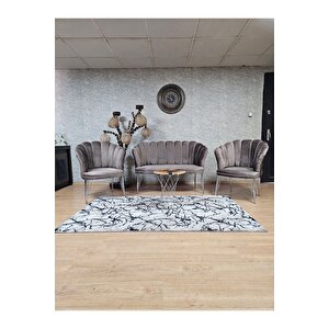 Krom  Kaplama  Tel Ayak Papatya Çay Seti Koltuk Takımı , Balkon, Salon, Ofis, Cafe Koltuk Takımı