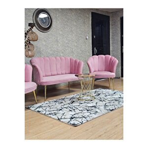 Papatya Çay Seti Koltuk Takımı Gold Sivriltme Ayak, Balkon, Salon, Ofis, Cafe Koltuk Takımı