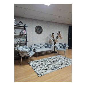 Krom Kaplama - Gri Döşeme | Balon Çay Seti | Balkon Koltuk | Berjer | Balkon Çay Seti