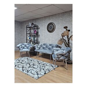 Krom Kaplama - Gri Döşeme | Balon Çay Seti | Balkon Koltuk | Berjer | Balkon Çay Seti