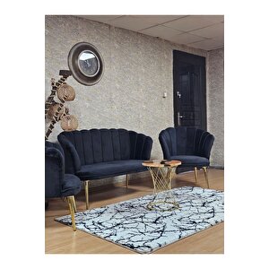 Papatya Çay Seti Koltuk Takımı Gold Sivriltme Ayak, Balkon, Salon, Ofis, Cafe Koltuk Takımı