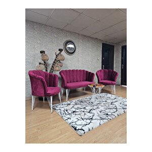 Beyaz Boyalı Tel Ayak Papatya Çay Seti Koltuk Takımı , Balkon, Salon, Ofis, Cafe Koltuk Takımı