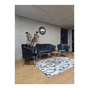 Papatya Çay Seti Koltuk Takımı Krom Sivriltme Ayak, Balkon, Salon, Ofis, Cafe Koltuk Takımı