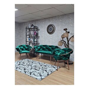 Bakır Boyalı - Yeşil Döşeme | Balon Çay Seti | Balkon Koltuk | Berjer | Balkon Çay Seti