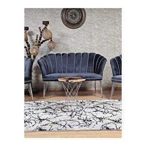 Krom  Kaplama  Tel Ayak Papatya Çay Seti Koltuk Takımı , Balkon, Salon, Ofis, Cafe Koltuk Takımı