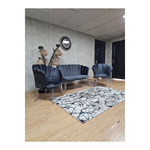 Krom  Kaplama  Tel Ayak Papatya Çay Seti Koltuk Takımı , Balkon, Salon, Ofis, Cafe Koltuk Takımı