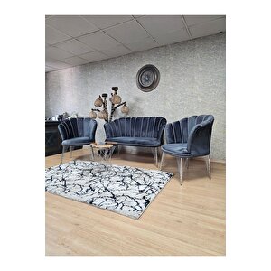 Krom  Kaplama  Tel Ayak Papatya Çay Seti Koltuk Takımı , Balkon, Salon, Ofis, Cafe Koltuk Takımı