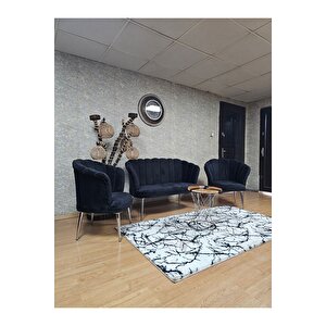 Papatya Çay Seti Koltuk Takımı Krom Sivriltme Ayak, Balkon, Salon, Ofis, Cafe Koltuk Takımı