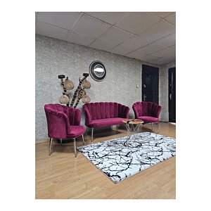 Papatya Çay Seti Koltuk Takımı Krom Sivriltme Ayak, Balkon, Salon, Ofis, Cafe Koltuk Takımı