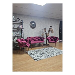 Bakır Boyalı - Bordo Döşeme | Balon Çay Seti | Balkon Koltuk | Berjer | Balkon Çay Seti