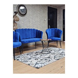 Siyah  Boyalı Tel Ayak Papatya Çay Seti Koltuk Takımı , Balkon, Salon, Ofis, Cafe Koltuk Takımı