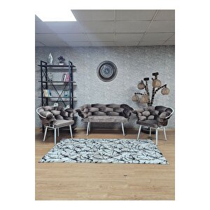 Beyaz Boyalı - Kahverengi Döşeme | Balon Çay Seti | Balkon Koltuk | Berjer | Balkon Çay Seti