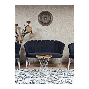 Beyaz Boyalı Tel Ayak Papatya Çay Seti Koltuk Takımı , Balkon, Salon, Ofis, Cafe Koltuk Takımı