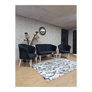 Beyaz Boyalı Tel Ayak Papatya Çay Seti Koltuk Takımı , Balkon, Salon, Ofis, Cafe Koltuk Takımı