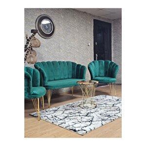 Gold Kaplama  Tel Ayak Papatya Çay Seti Koltuk Takımı , Balkon, Salon, Ofis, Cafe Koltuk Takımı