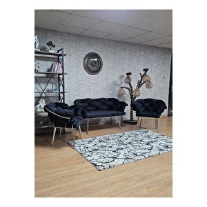 Krom Kaplama - Siyah Döşeme | Balon Çay Seti | Balkon Koltuk | Berjer | Balkon Çay Seti
