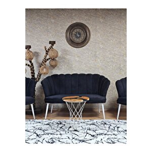 Papatya Çay Seti Koltuk Takımı Beyaz Boyalı Sivriltme Ayak, Balkon, Salon, Ofis, Cafe Koltuk Takımı