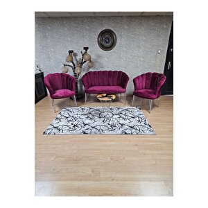 Krom  Kaplama  Tel Ayak Papatya Çay Seti Koltuk Takımı , Balkon, Salon, Ofis, Cafe Koltuk Takımı