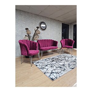 Krom  Kaplama  Tel Ayak Papatya Çay Seti Koltuk Takımı , Balkon, Salon, Ofis, Cafe Koltuk Takımı
