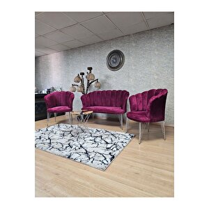 Krom  Kaplama  Tel Ayak Papatya Çay Seti Koltuk Takımı , Balkon, Salon, Ofis, Cafe Koltuk Takımı
