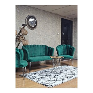 Papatya Çay Seti Koltuk Takımı Krom Sivriltme Ayak, Balkon, Salon, Ofis, Cafe Koltuk Takımı