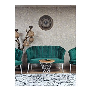 Papatya Çay Seti Koltuk Takımı Beyaz Boyalı Sivriltme Ayak, Balkon, Salon, Ofis, Cafe Koltuk Takımı