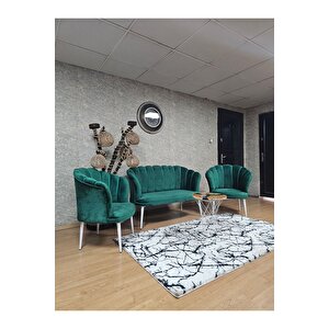 Papatya Çay Seti Koltuk Takımı Beyaz Boyalı Sivriltme Ayak, Balkon, Salon, Ofis, Cafe Koltuk Takımı