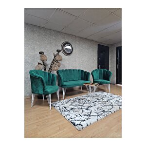 Beyaz Boyalı Tel Ayak Papatya Çay Seti Koltuk Takımı , Balkon, Salon, Ofis, Cafe Koltuk Takımı