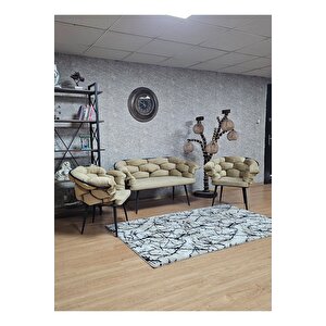 Siyah Boyalı - Kapiçino Döşeme | Balon Çay Seti | Balkon Koltuk | Berjer | Balkon Çay Seti