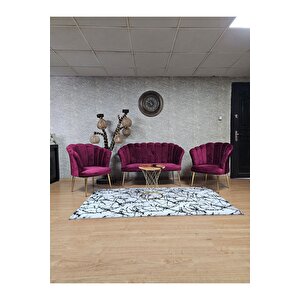 Papatya Çay Seti Koltuk Takımı Gold Sivriltme Ayak, Balkon, Salon, Ofis, Cafe Koltuk Takımı