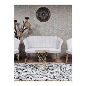 Gold Kaplama  Tel Ayak Papatya Çay Seti Koltuk Takımı , Balkon, Salon, Ofis, Cafe Koltuk Takımı