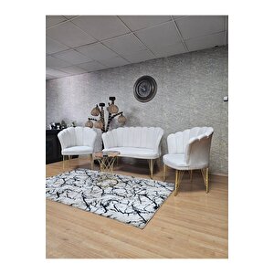 Gold Kaplama  Tel Ayak Papatya Çay Seti Koltuk Takımı , Balkon, Salon, Ofis, Cafe Koltuk Takımı
