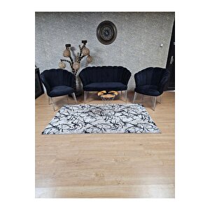 Krom  Kaplama  Tel Ayak Papatya Çay Seti Koltuk Takımı , Balkon, Salon, Ofis, Cafe Koltuk Takımı