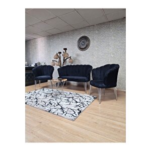 Krom  Kaplama  Tel Ayak Papatya Çay Seti Koltuk Takımı , Balkon, Salon, Ofis, Cafe Koltuk Takımı